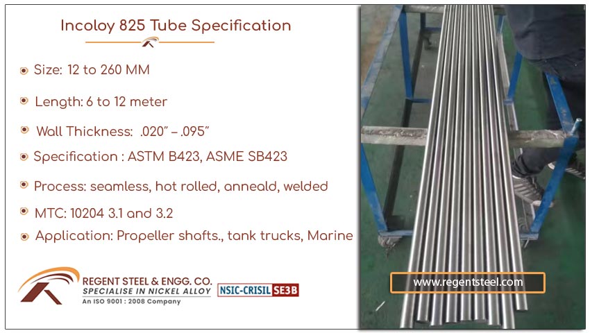 Incoloy 825 tube specification