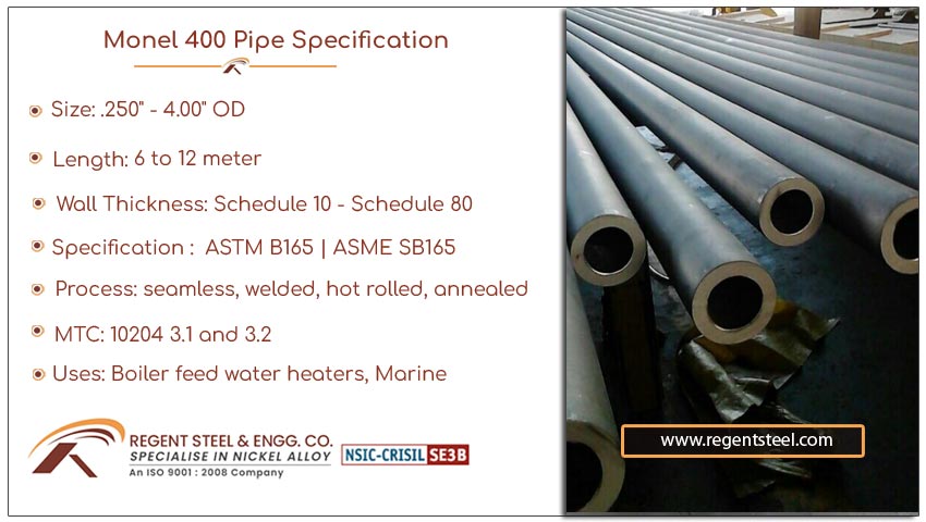 Monel 400 pipe specification