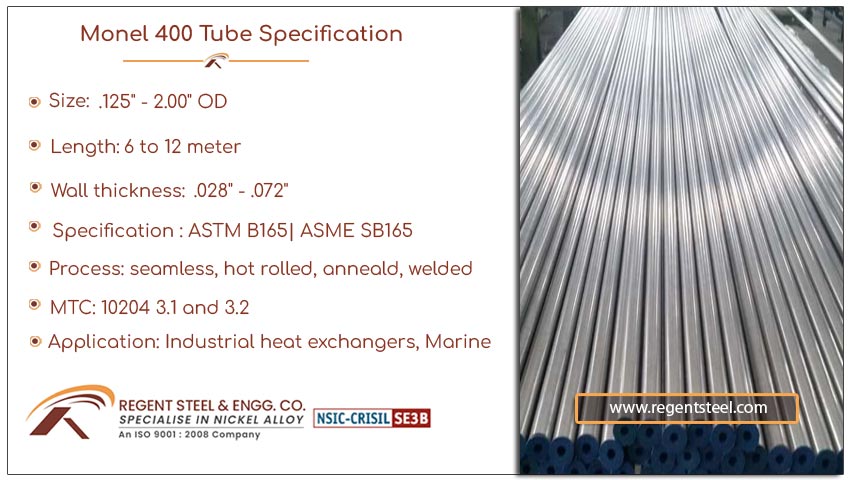 Monel 400 tube specification